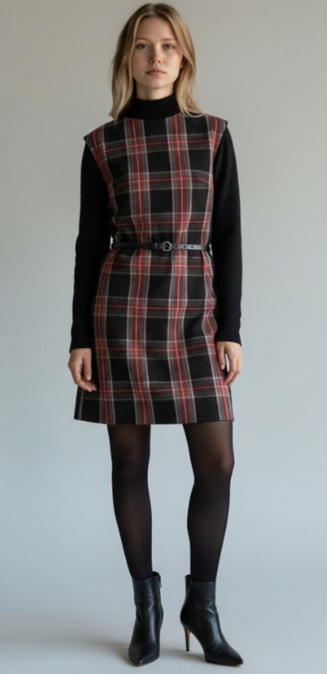 Ann Taylor Plaid Shift Dress NWT Size 4 Red Black Holiday Preppy Workwear